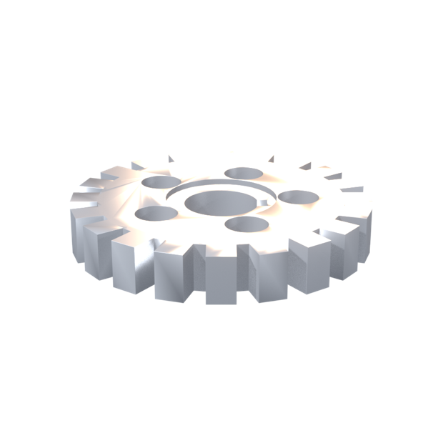 CNC machined spur gear with milled teeth and lightening pockets