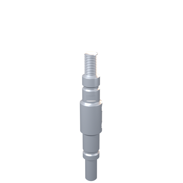 CNC machined stepped drive shaft with keyway and threaded end